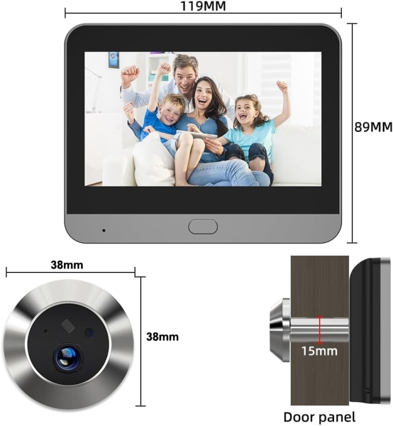 TKSTAR Türspion Überwachungs-Kamera Funk WLAN WiFi Handyübertragung mit APP Handy Aufzeichnung + Bewegungsmelder Nachtsicht mit 5000mAh Akku + 4.3" Display Monitor